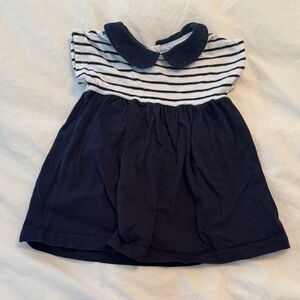 Classic Jacadi Navy and White Striped Baby Dress size 6M